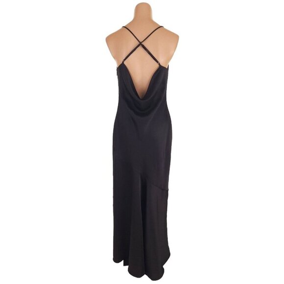Halston Heritage Cowl Neck Slip Dress Size 8 Black $450 - Picture 7 of 16
